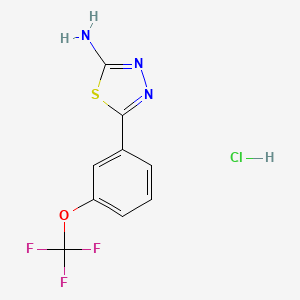 molecular formula C9H7ClF3N3OS B1459816 5-[3-(Trifluoromethoxy)phenyl]-1,3,4-thiadiazol-2-amine hydrochloride CAS No. 1803611-19-9
