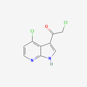 molecular formula C9H6Cl2N2O B1459833 2-chloro-1-{4-chloro-1H-pyrrolo[2,3-b]pyridin-3-yl}ethan-1-one CAS No. 1553611-49-6