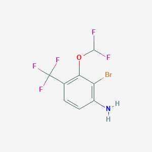 molecular formula C8H5BrF5NO B1459848 2-Bromo-3-(difluoromethoxy)-4-(trifluoromethyl)aniline CAS No. 1807039-77-5