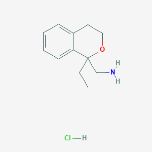 molecular formula C12H18ClNO B1459854 (1-ethyl-3,4-dihydro-1H-2-benzopyran-1-yl)methanamine hydrochloride CAS No. 26481-46-9