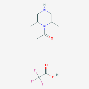 molecular formula C11H17F3N2O3 B1459860 1-(2,6-Dimethylpiperazin-1-yl)prop-2-en-1-one; trifluoroacetic acid CAS No. 1803599-57-6