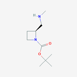 molecular formula C10H20N2O2 B1459870 tert-Butyl (2S)-2-(methylaminomethyl)azetidine-1-carboxylate CAS No. 1818864-93-5