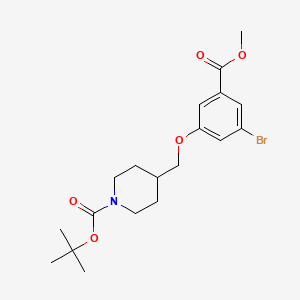 molecular formula C19H26BrNO5 B1459871 4-(3-Bromo-5-methoxycarbonyl-phenoxymethyl)-piperidine-1-carboxylic acid tert-butyl ester CAS No. 2205383-92-0