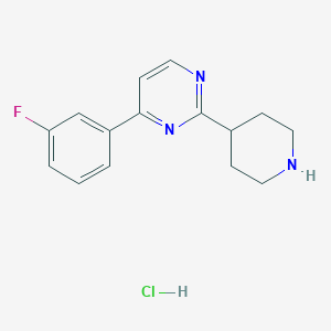 molecular formula C15H17ClFN3 B1459873 4-(3-Fluorophenyl)-2-(piperidin-4-yl)pyrimidine hydrochloride CAS No. 2059949-59-4