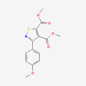 molecular formula C14H13NO5S B14598792 Dimethyl 3-(4-methoxyphenyl)-1,2-thiazole-4,5-dicarboxylate CAS No. 59291-73-5
