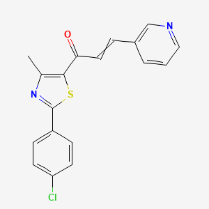 molecular formula C18H13ClN2OS B1459887 1-[2-(4-Chlorophenyl)-4-methyl-1,3-thiazol-5-yl]-3-pyridin-3-ylprop-2-en-1-one CAS No. 1823194-60-0