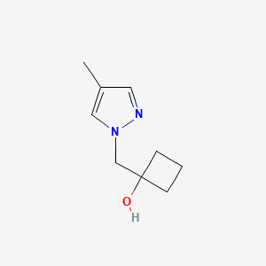 1-[(4-methyl-1H-pyrazol-1-yl)methyl]cyclobutan-1-ol