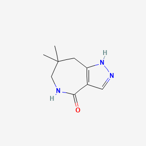 molecular formula C9H13N3O B1459904 7,7-dimethyl-1H,4H,5H,6H,7H,8H-pyrazolo[4,3-c]azepin-4-one CAS No. 2060060-60-6