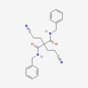 molecular formula C23H24N4O2 B14599064 N~1~,N~3~-Dibenzyl-2,2-bis(2-cyanoethyl)propanediamide CAS No. 59709-18-1