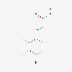 molecular formula C9H5Br2FO2 B1459931 2,3-Dibromo-4-fluorocinnamic acid CAS No. 1807410-57-6