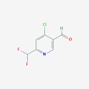 molecular formula C7H4ClF2NO B1459933 4-Chloro-6-(difluoromethyl)nicotinaldehyde CAS No. 1803703-06-1