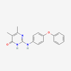 molecular formula C18H17N3O2 B1459952 5,6-dimethyl-2-[(4-phenoxyphenyl)amino]pyrimidin-4(3H)-one CAS No. 1306739-91-2