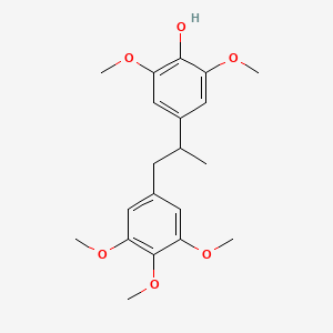 molecular formula C20H26O6 B14599522 2,6-Dimethoxy-4-[1-(3,4,5-trimethoxyphenyl)propan-2-yl]phenol CAS No. 61243-91-2