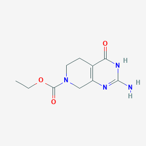 molecular formula C10H14N4O3 B1459959 Ethyl 2-amino-4-hydroxy-5,6-dihydropyrido[3,4-d]pyrimidine-7(8H)-carboxylate CAS No. 1241674-70-3