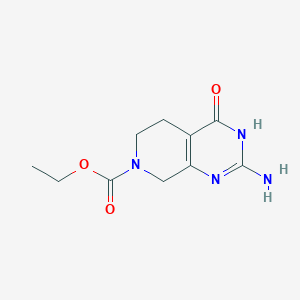molecular formula C10H14N4O3 B1459959 ethyl 2-amino-4-hydroxy-5,8-dihydropyrido[3,4-d]pyrimidine-7(6H)-carboxylate CAS No. 1241674-70-3