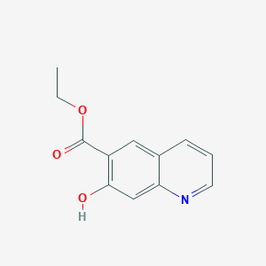 molecular formula C12H11NO3 B1459960 7-羟基喹啉-6-羧酸乙酯 CAS No. 1261631-01-9