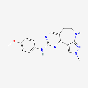 molecular formula C17H18N6O B1459964 N-(4-Methoxyphenyl)-9-methyl-5,6,7,9-tetrahydropyrazolo[3,4-b]pyrimido[4,5-d]azepin-2-amine CAS No. 1242899-52-0