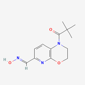 molecular formula C13H17N3O3 B1459965 (E)-1-Pivaloyl-2,3-dihydro-1H-pyrido[2,3-b][1,4]-oxazine-6-carbaldehyde oxime CAS No. 1228670-57-2