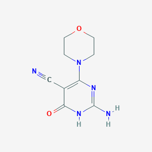 molecular formula C9H11N5O2 B1459973 2-Amino-4-hydroxy-6-morpholin-4-ylpyrimidine-5-carbonitrile CAS No. 76369-23-8
