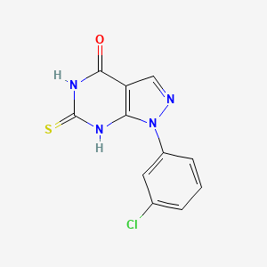 1-(3-chlorophenyl)-6-mercapto-1,5-dihydro-4H-pyrazolo[3,4-d]pyrimidin-4-one