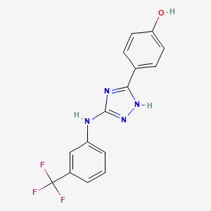 molecular formula C15H11F3N4O B1459980 4-(5-(3-(Trifluoromethyl)phenylamino)-4H-1,2,4-triazol-3-yl)phenol CAS No. 877874-79-8