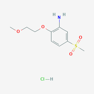 molecular formula C10H16ClNO4S B1460007 5-Methanesulfonyl-2-(2-methoxyethoxy)aniline hydrochloride CAS No. 1803612-27-2