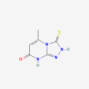 molecular formula C6H6N4OS B1460012 3-Mercapto-5-methyl-8H-[1,2,4]triazolo[4,3-a]pyrimidin-7-one CAS No. 91184-07-5