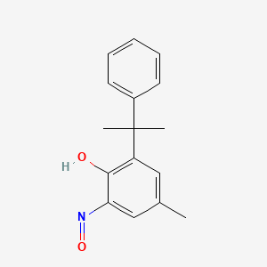 molecular formula C16H17NO2 B14600312 Phenol, 4-methyl-2-(1-methyl-1-phenylethyl)-6-nitroso- CAS No. 59919-23-2