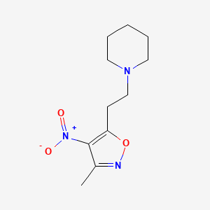 molecular formula C11H17N3O3 B14600318 Piperidine, 1-[2-(3-methyl-4-nitro-5-isoxazolyl)ethyl]- CAS No. 61189-45-5