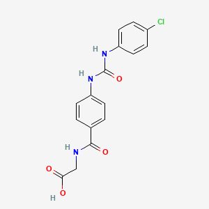 molecular formula C16H14ClN3O4 B14600347 Glycine, N-[4-[[[(4-chlorophenyl)amino]carbonyl]amino]benzoyl]- CAS No. 59440-77-6