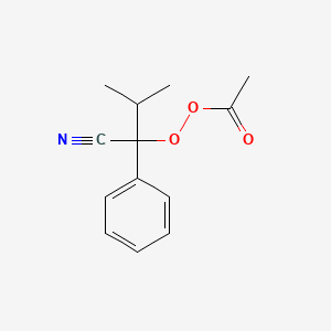 molecular formula C13H15NO3 B14600378 Ethaneperoxoic acid, 1-cyano-2-methyl-1-phenylpropyl ester CAS No. 58422-72-3