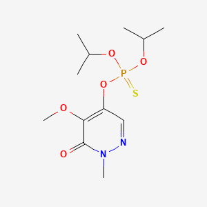 molecular formula C12H21N2O5PS B14600386 Phosphorothioic acid, O,O-bis(1-methylethyl) O-(1,6-dihydro-5-methoxy-1-methyl-6-oxo-4-pyridazinyl) ester CAS No. 60244-67-9