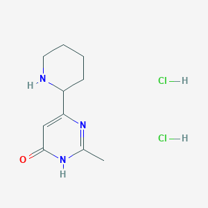 molecular formula C10H17Cl2N3O B1460041 2-Methyl-6-(piperidin-2-yl)pyrimidin-4-ol dihydrochloride CAS No. 1229625-45-9