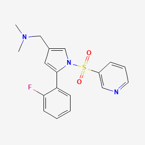 molecular formula C18H18FN3O2S B1460059 1-(5-(2-Fluorophenyl)-1-(pyridin-3-ylsulfonyl)-1H-pyrrol-3-yl)-N,N-dimethylmethanamine CAS No. 1885094-62-1