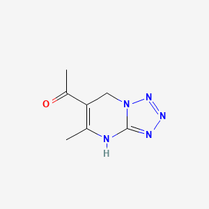 molecular formula C7H9N5O B1460067 1-{5-methyl-4H,7H-[1,2,3,4]tetrazolo[1,5-a]pyrimidin-6-yl}ethan-1-one CAS No. 1803595-71-2