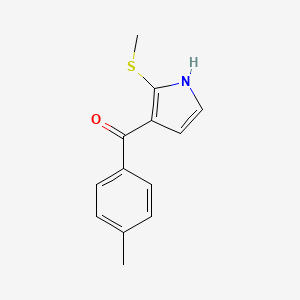 molecular formula C13H13NOS B14600726 Methanone, (4-methylphenyl)[2-(methylthio)-1H-pyrrol-3-yl]- CAS No. 61201-09-0