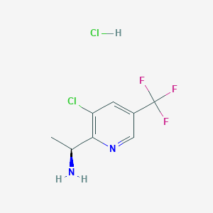 molecular formula C8H9Cl2F3N2 B1460106 (S)-1-(3-Chloro-5-(trifluoromethyl)pyridin-2-yl)ethan-1-amine hydrochloride CAS No. 1259710-21-8