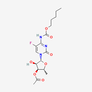 molecular formula C17H24FN3O7 B1460114 [(2R,3S,4R,5R)-5-[5-Fluoro-2-oxo-4-(pentoxycarbonylamino)pyrimidin-1-yl]-4-hydroxy-2-methyloxolan-3-yl] acetate CAS No. 1262133-70-9