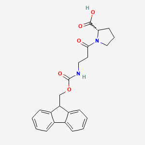molecular formula C23H24N2O5 B1460116 (S)-1-(3-((((9H-芴-9-基)甲氧羰基)氨基)丙酰基)吡咯烷-2-羧酸 CAS No. 2171246-67-4