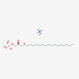 molecular formula C19H44NO6P B1460119 1,2-Propanediol, 3-(hexadecyloxy)-, 1-(dihydrogen phosphate), monoammonium salt, (2R)- CAS No. 799279-66-6
