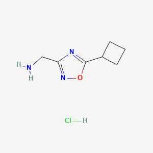 molecular formula C7H12ClN3O B1460123 [(5-Cyclobutyl-1,2,4-oxadiazol-3-yl)methyl]amine hydrochloride CAS No. 1609401-03-7