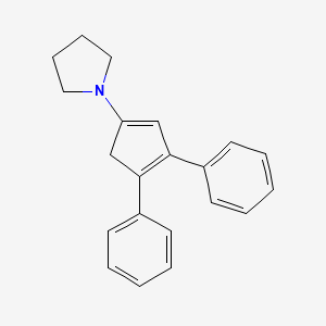 molecular formula C21H21N B14601503 Pyrrolidine, 1-(3,4-diphenyl-1,3-cyclopentadien-1-yl)- CAS No. 61099-30-7