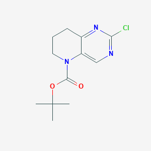molecular formula C12H16ClN3O2 B1460173 tert-Butyl 2-chloro-7,8-dihydropyrido[3,2-d]pyrimidine-5(6H)-carboxylate CAS No. 1421311-91-2