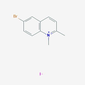 molecular formula C11H11BrIN B14601775 Quinolinium, 6-bromo-1,2-dimethyl-, iodide CAS No. 59105-86-1