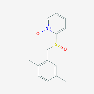 molecular formula C14H15NO2S B14601788 Pyridine, 2-[[(2,5-dimethylphenyl)methyl]sulfinyl]-, 1-oxide CAS No. 60264-17-7