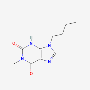 molecular formula C10H14N4O2 B14601906 9-butyl-1-methyl-3H-purine-2,6-dione CAS No. 61080-38-4