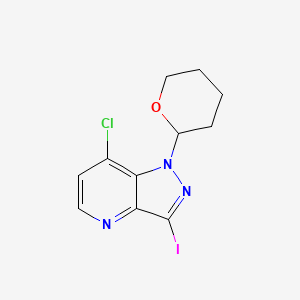 molecular formula C11H11ClIN3O B1460192 7-Chloro-3-iodo-1-(tetrahydro-2H-pyran-2-yl)-1H-pyrazolo[4,3-b]pyridine CAS No. 1416712-40-7