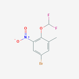 molecular formula C8H6BrF2NO3 B1460199 5-Bromo-2-difluoromethoxy-3-nitrotoluene CAS No. 1804409-31-1