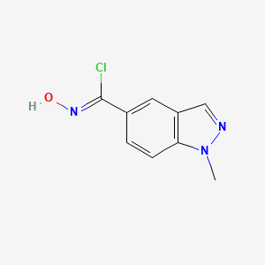 molecular formula C9H8ClN3O B1460215 N-Hydroxy-1-methyl-1H-indazole-5-carbimidoyl chloride CAS No. 1956426-70-2