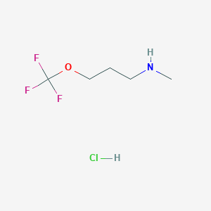 molecular formula C5H11ClF3NO B1460227 N-methyl-3-(trifluoromethoxy)propan-1-amine hydrochloride CAS No. 1356113-11-5